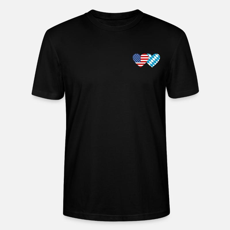 Amerika Bayern Flagge Herz - Stanley/Stella Unisex Bio-T-Shirt CRAFTER - Schwarz