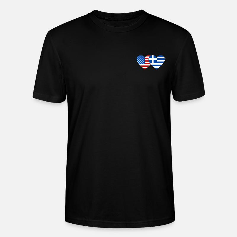 États-Unis, Grèce, Drapeau, Coeur - T-shirt bio CRAFTER Stanley Stella Unisexe - noir