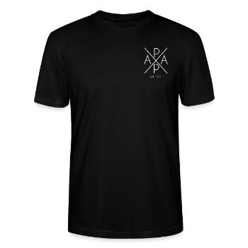 Papa 2021 Vatertag Geschenk Geburt - Stanley/Stella Unisex Bio-T-Shirt CRAFTER - Schwarz - Vorne - Alina (178cm) & Michal (187cm)