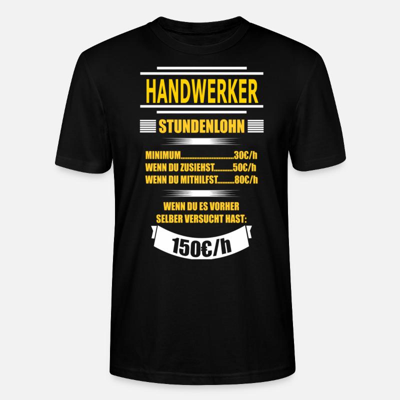 HANDWERKER - Stanley/Stella Unisex Bio-T-Shirt CRAFTER - Schwarz