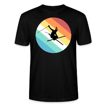 Skifahren - Stanley/Stella Unisex Bio-T-Shirt CRAFTER - Schwarz - Vorne - Alina (178cm) & Michal (187cm)