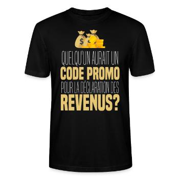 Gouvernement humour impôt revenu riche business - T-shirt bio CRAFTER Stanley Stella Unisexe - noir - Devant - Alina (178cm) & Michal (187cm)