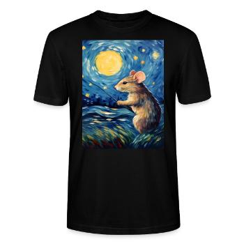 Van Gogh Maus - Stanley/Stella Unisex Bio-T-Shirt CRAFTER - Schwarz - Vorne - Alina (178cm) & Michal (187cm)