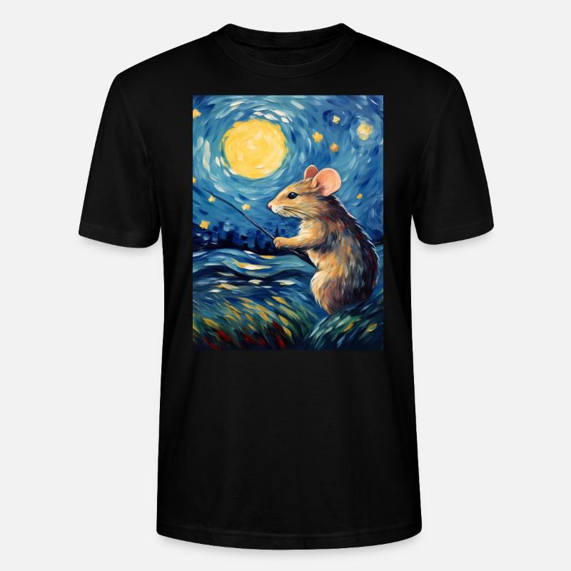 Van Gogh Maus - Stanley/Stella Unisex Bio-T-Shirt CRAFTER - Schwarz