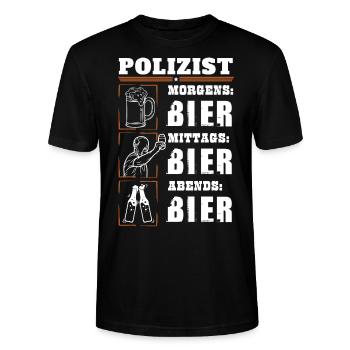 Mon quotidien de policier - T-shirt bio CRAFTER Stanley Stella Unisexe - noir - Devant - Alina (178cm) & Michal (187cm)