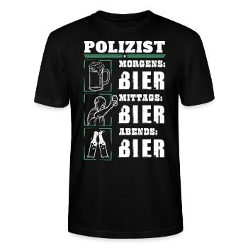 Mon quotidien de policier - T-shirt bio CRAFTER Stanley Stella Unisexe - noir - Devant - Alina (178cm) & Michal (187cm)
