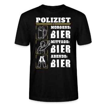 Mon quotidien de policier - T-shirt bio CRAFTER Stanley Stella Unisexe - noir - Devant - Alina (178cm) & Michal (187cm)