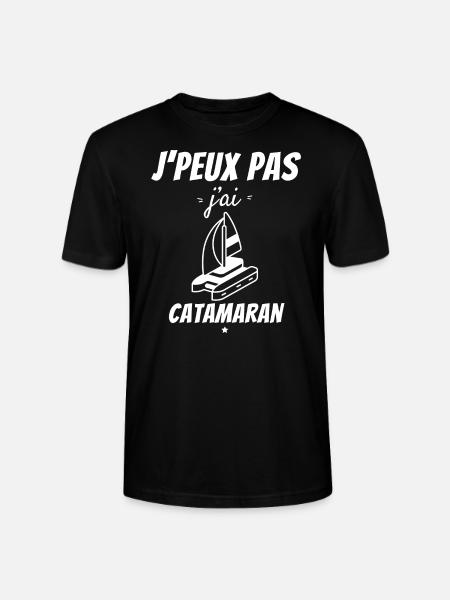 I can't I have Catamaran - Stanley/Stella CRAFTER Unisex Organic T-Shirt - black