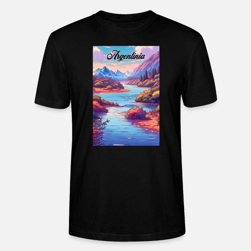 Argentine Affiche Rétro Souvenir - T-shirt bio CRAFTER Stanley Stella Unisexe - noir