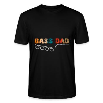 Papa joue de la basse - T-shirt bio CRAFTER Stanley Stella Unisexe - noir - Devant - Alina (178cm) & Michal (187cm)