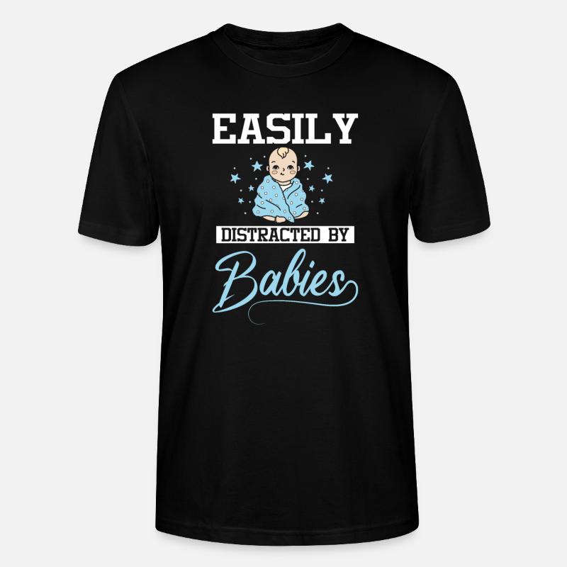 Easily distracted by babies - Stanley/Stella Unisex Bio-T-Shirt CRAFTER - Schwarz