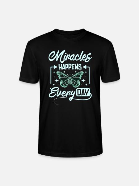 Miracles happens every day - Stanley/Stella CRAFTER Unisex Organic T-Shirt - black