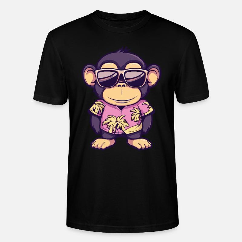 Affe Comic Lustig Sommer - Stanley/Stella Unisex Bio-T-Shirt CRAFTER - Schwarz