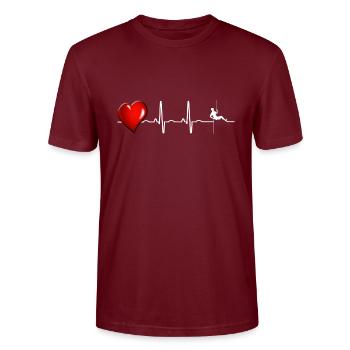 Alpinistes - T-shirt bio CRAFTER Stanley Stella Unisexe - bordeaux - Devant - Alina (178cm) & Michal (187cm)