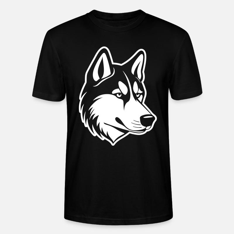 Tête de chien husky - T-shirt bio CRAFTER Stanley Stella Unisexe - noir