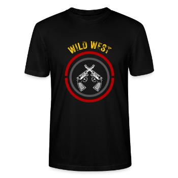 Wild West - Stanley/Stella Unisex Bio-T-Shirt CRAFTER - Schwarz - Vorne - Alina (178cm) & Michal (187cm)