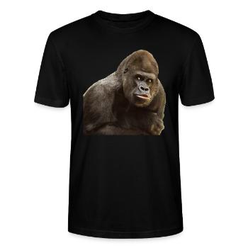 gorilla - Stanley/Stella CRAFTER Unisex Organic T-Shirt - black - Front - Alina (178cm) & Michal (187cm)