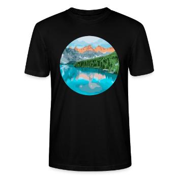 Berge und See - Stanley/Stella Unisex Bio-T-Shirt CRAFTER - Schwarz - Vorne - Alina (178cm) & Michal (187cm)