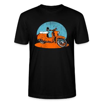 Simson Schwalbe GDR Moped - Stanley/Stella CRAFTER Unisex Organic T-Shirt - black - Front - Alina (178cm) & Michal (187cm)