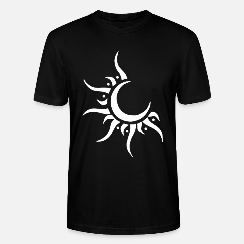 Weiße Sonne und Mond - Stanley/Stella Unisex Bio-T-Shirt CRAFTER - Schwarz