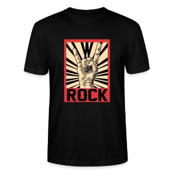 Rock - Stanley/Stella Unisex Bio-T-Shirt CRAFTER - Schwarz - Vorne - Alina (178cm) & Michal (187cm)