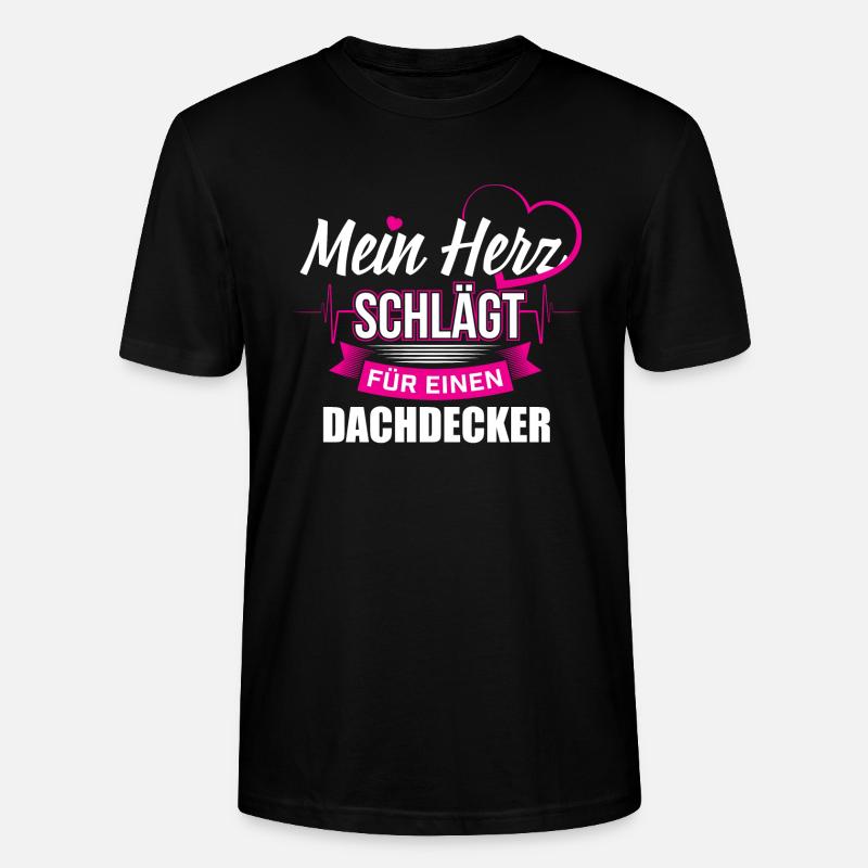 Dachdecker Zimmermann Herz - Stanley/Stella Unisex Bio-T-Shirt CRAFTER - Schwarz