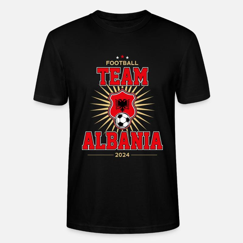 Équipe d’Albanie - T-shirt bio CRAFTER Stanley Stella Unisexe - noir