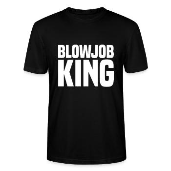 Blowjob King white - Stanley/Stella Unisex Bio-T-Shirt CRAFTER - Schwarz - Vorne - Alina (178cm) & Michal (187cm)