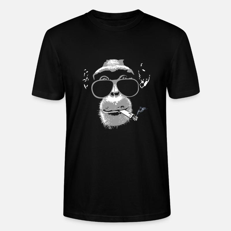 Chimpanzee with joint - Stanley/Stella Unisex Bio-T-Shirt CRAFTER - Schwarz