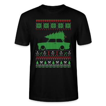 Pull moche de Noël - T-shirt bio CRAFTER Stanley Stella Unisexe - noir - Devant - Alina (178cm) & Michal (187cm)