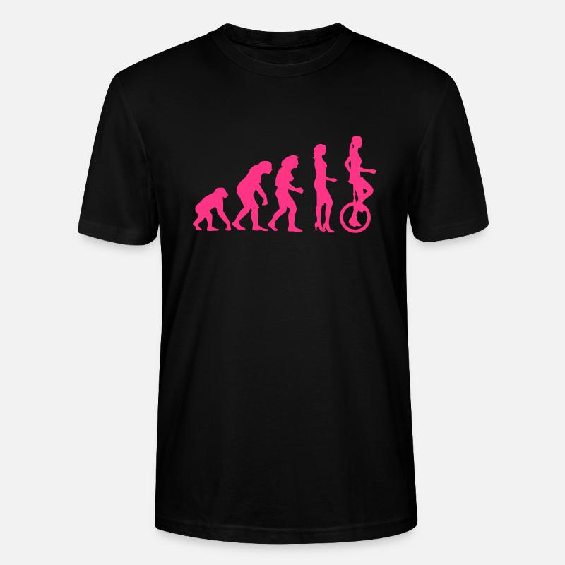 evolution_einradfahrerin_1c - T-shirt bio CRAFTER Stanley Stella Unisexe - noir