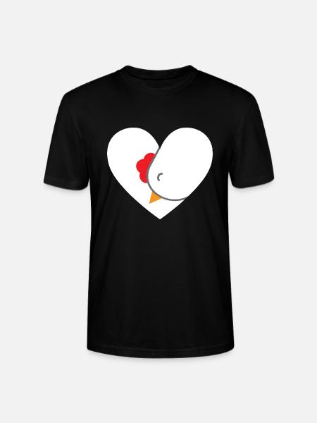 Hühnerherz-Design für Hühnerfans - Stanley/Stella Unisex Bio-T-Shirt CRAFTER - Schwarz