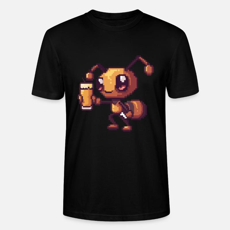 Ameise Pixel Bier - Stanley/Stella Unisex Bio-T-Shirt CRAFTER - Schwarz