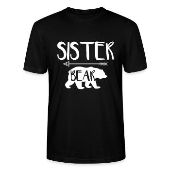 Schwester Bär Sister Bear - Stanley/Stella Unisex Bio-T-Shirt CRAFTER - Schwarz - Vorne - Alina (178cm) & Michal (187cm)