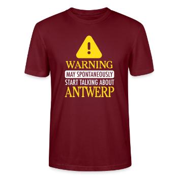 ATTENTION! Anvers - T-shirt bio CRAFTER Stanley Stella Unisexe - bordeaux - Devant - Alina (178cm) & Michal (187cm)