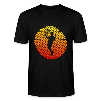 tennis tennis match court de tennis - T-shirt bio CRAFTER Stanley Stella Unisexe - noir - Devant - Alina (178cm) & Michal (187cm)