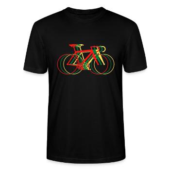 Fahrrad Motiv drei Farben - Stanley/Stella Unisex Bio-T-Shirt CRAFTER - Schwarz - Vorne - Alina (178cm) & Michal (187cm)