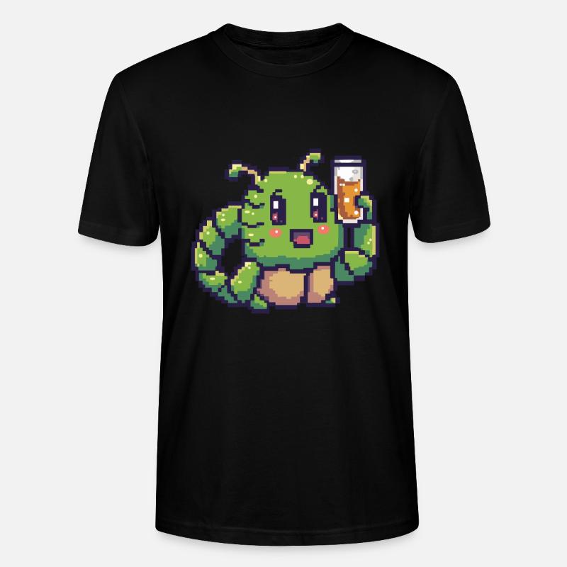 Wurm Pixel Bier - Stanley/Stella Unisex Bio-T-Shirt CRAFTER - Schwarz