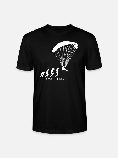 Paraglider Paragliding Evolution Motif - Stanley/Stella CRAFTER Unisex Organic T-Shirt - black