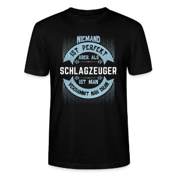 geschenke fuer schlagzeuger - Stanley/Stella Unisex Bio-T-Shirt CRAFTER - Schwarz - Vorne - Alina (178cm) & Michal (187cm)