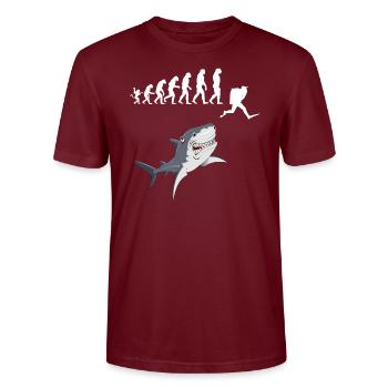 ÉVOLUTION DE LA PLONGÉE - T-shirt bio CRAFTER Stanley Stella Unisexe - bordeaux - Devant - Alina (178cm) & Michal (187cm)