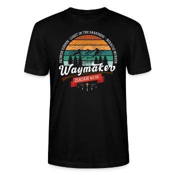 Waymaker Promise Keeper - T-shirt bio CRAFTER Stanley Stella Unisexe - noir - Devant - Alina (178cm) & Michal (187cm)