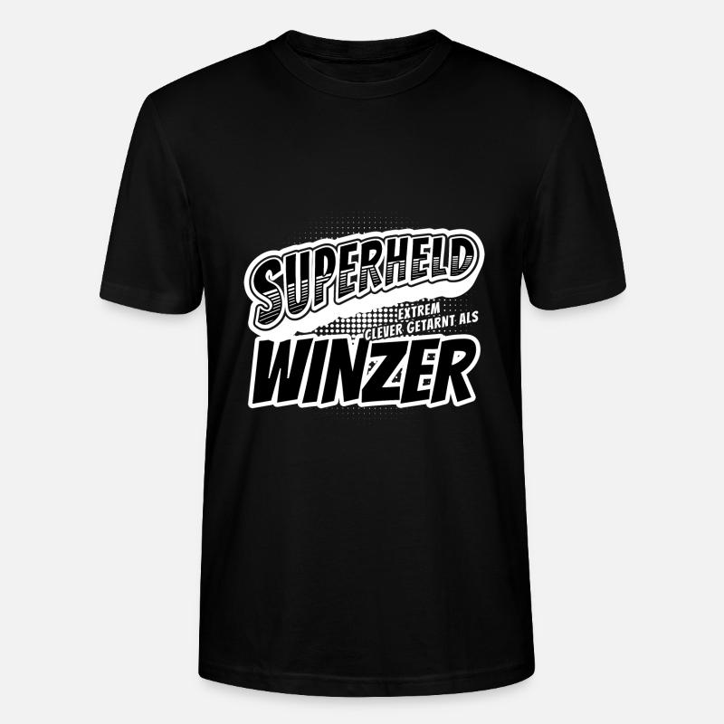 Superheld, clever getarnt als Winzer - Stanley/Stella Unisex Bio-T-Shirt CRAFTER - Schwarz