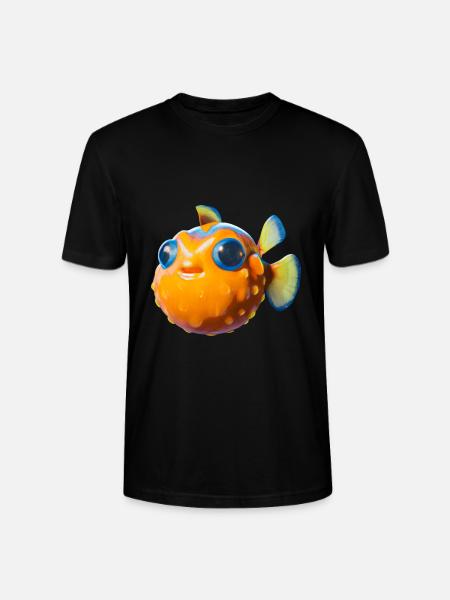 Sweet puffer fish - Stanley/Stella CRAFTER Unisex Organic T-Shirt - black