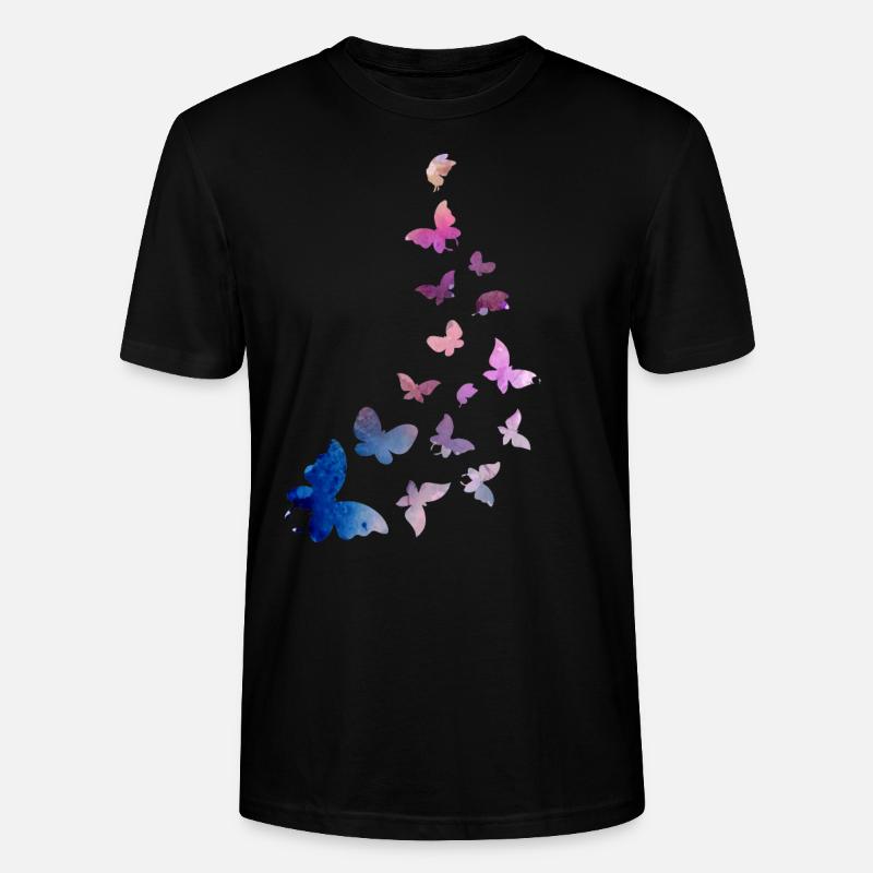 papillon essaim harmonie bleu rose - T-shirt bio CRAFTER Stanley Stella Unisexe - noir