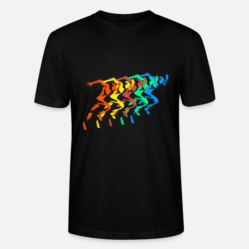 Leichtathletik Läufer Bunt Sprinter - Stanley/Stella Unisex Bio-T-Shirt CRAFTER - Schwarz