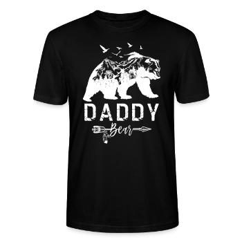 Papa Bär - Stanley/Stella Unisex Bio-T-Shirt CRAFTER - Schwarz - Vorne - Alina (178cm) & Michal (187cm)