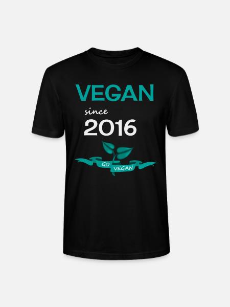 Vegan since 2016, Go Vegan - Stanley/Stella CRAFTER Unisex Organic T-Shirt - black