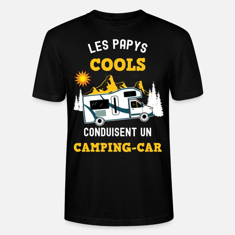 Camping-car papy cool - T-shirt bio CRAFTER Stanley Stella Unisexe - noir