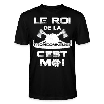 Garde forestier roi de la tronçonneuse - T-shirt bio CRAFTER Stanley Stella Unisexe - noir - Devant - Alina (178cm) & Michal (187cm)